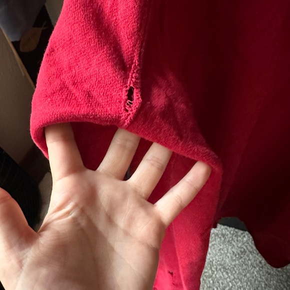 vintage bright red wisconsin sports college sweater hoodie oversized size large - Picture 10 of 10